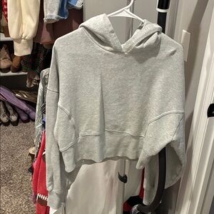 Gray cropped Hoodie